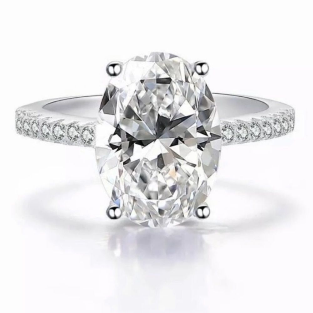 Brilliant Diamond Sterling Silver Ring